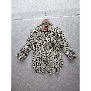Akira Chicago Red Label Geometric Print Womens Blouse Medium